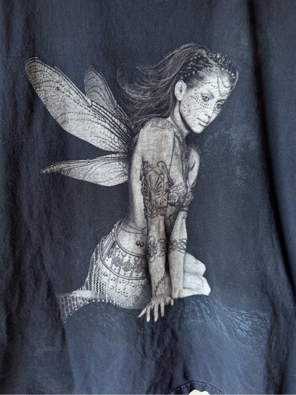 Vintage The Mountain Fairy Graphic T-Shirt XL Faded Fairycore Whimsigoth Tee - Picture 2 of 4